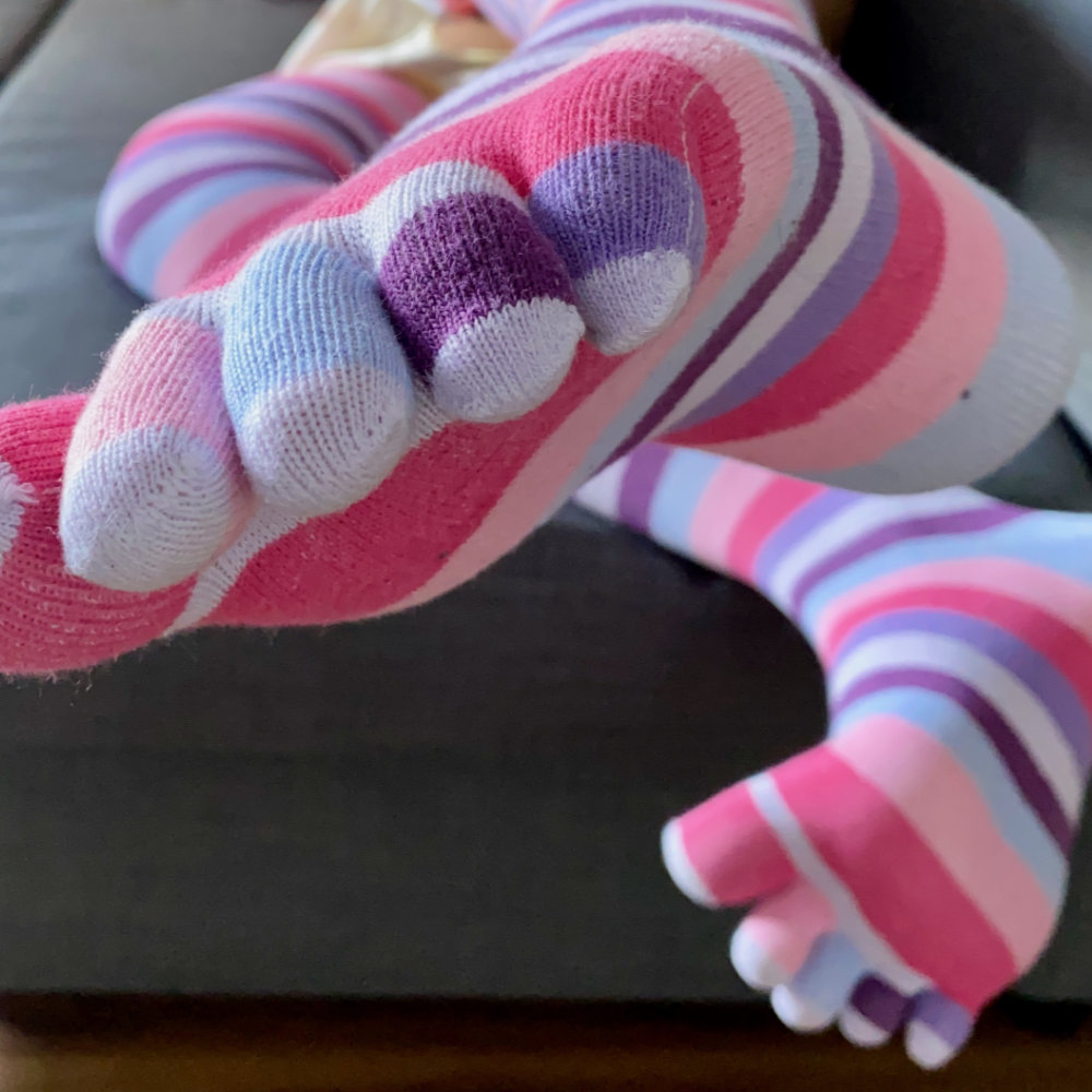 Stripy OTK Toe Socks & Aloha Panties