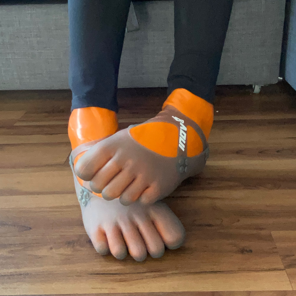 Orange Latex Toe Socks and EvoSkins