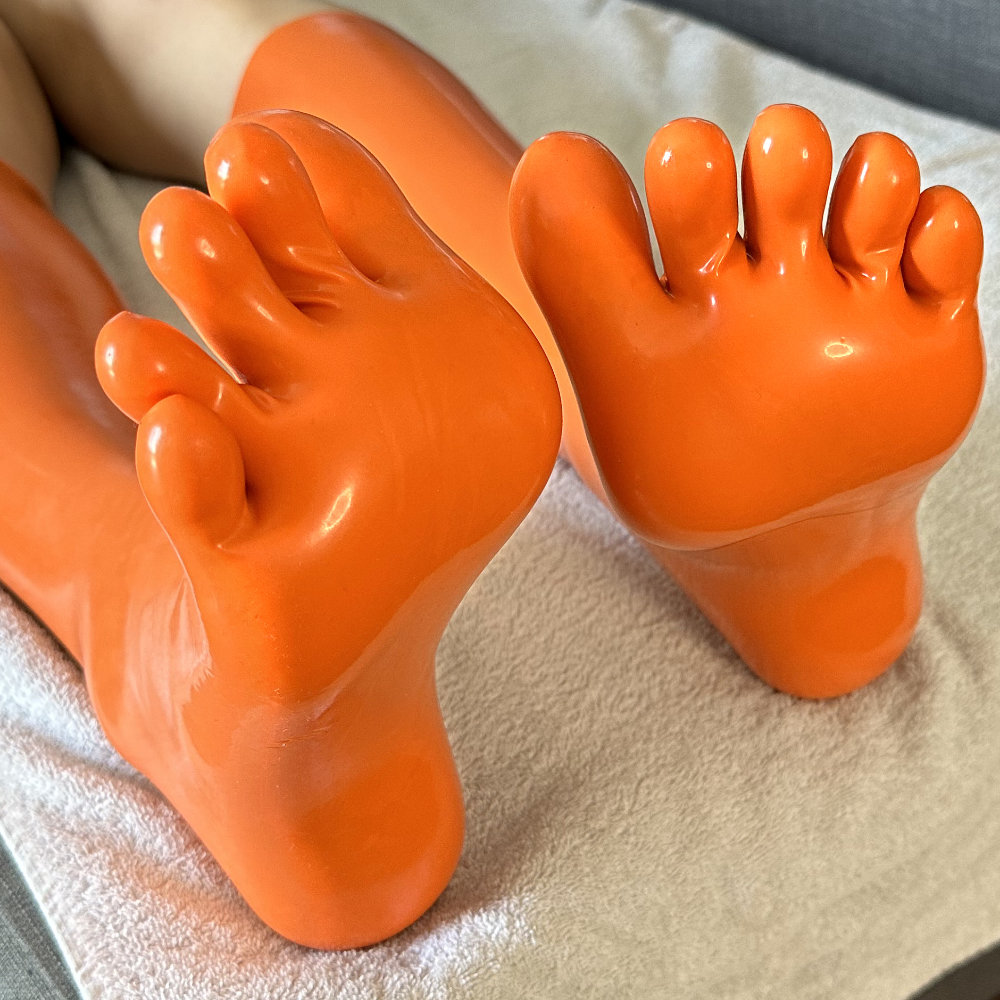 Tiger Orange Knee High Toe Socks