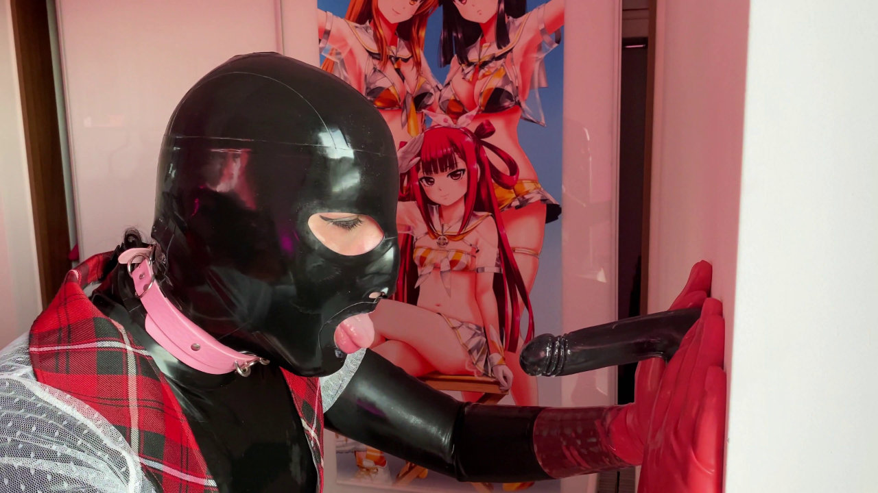 Rubber Schoolgirl Sucking